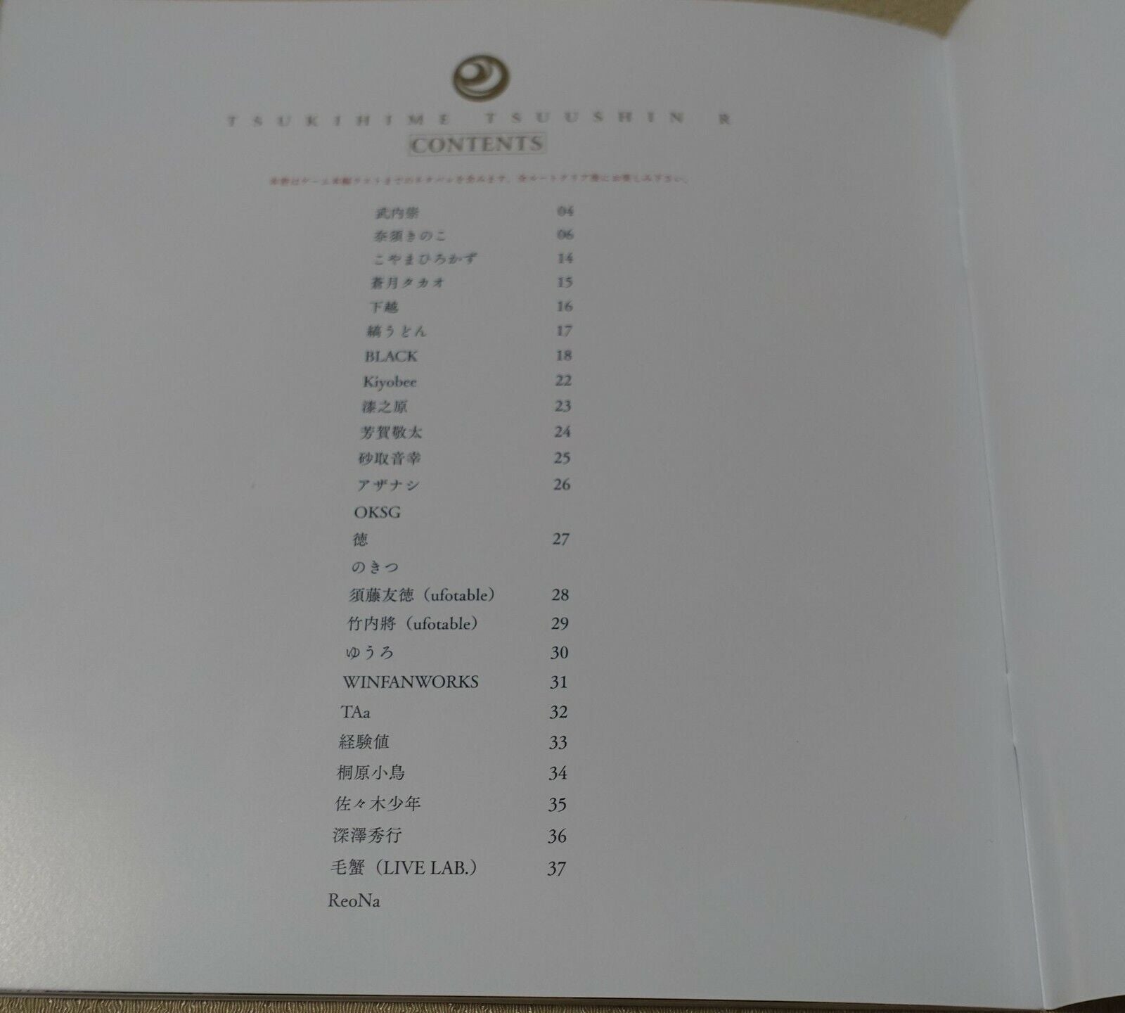 Tsukihime A piece of blue glass moon Staff Book Tsukihime Tsuushin R 