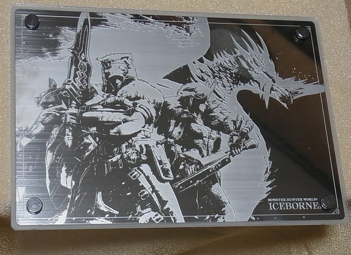 MONSTER HUNTER WORLD ICEBORNE DESK DISPLAY METAL PLATE ART 