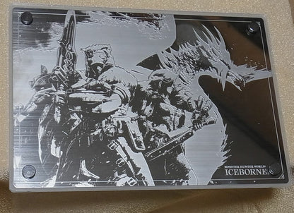 MONSTER HUNTER WORLD ICEBORNE DESK DISPLAY METAL PLATE ART 