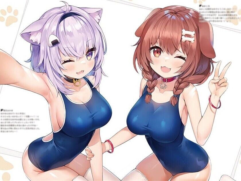 Hachigo Ayami Vtuber Swim Suit Color Art BooK HOLO MIZUGI with PVC Art Sheet 