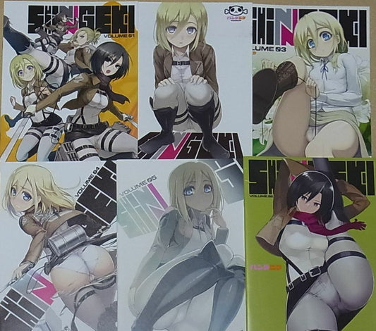PANDA-NIKU Attack on Titan Shingeki no Kyojin Color Fan Art Book 6 complete Set 