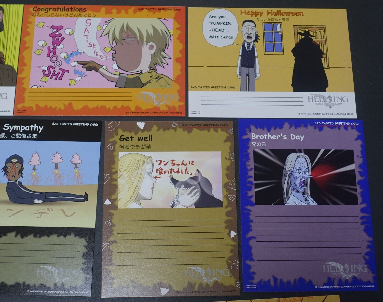 HELLSING English Greeting Card 12 pieces set 