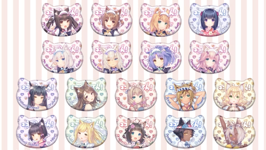 NEKO WORKs Nekopara Nekoparaiten Steel Badge Complete 18 Set C96 