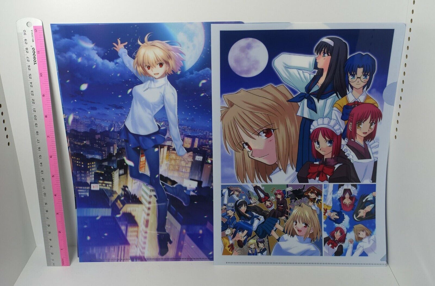 Tsukihime A piece of blue glass moon PVC Art Sheet Clear File 4 piece set 