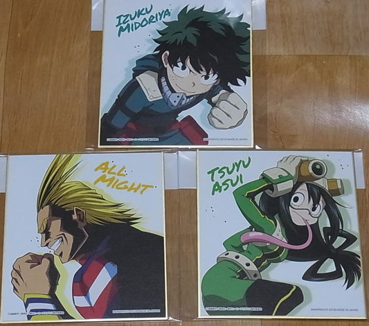 My Hero Academia Ichiban kuji Lottery Print Shikishi Art Board 3 Set 