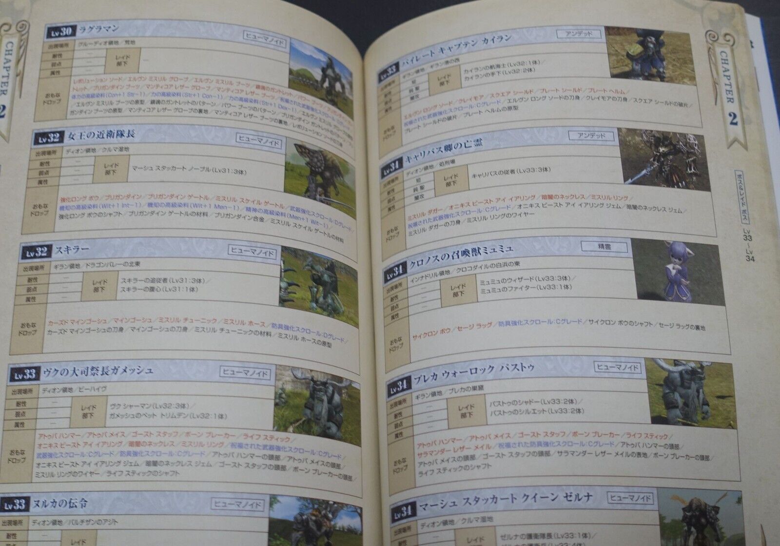 LINEAGE2 THE 2ND THRONE FREYA FIELD MONSTER GUIDE BOOK Japanese 