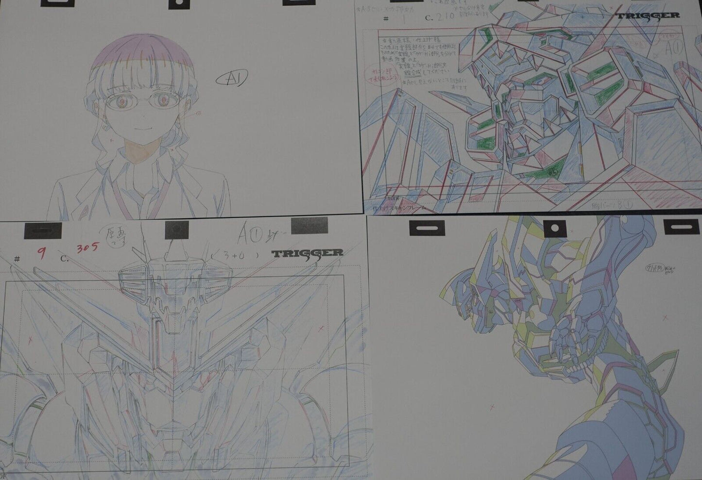 SSSS.DYNAZENON GRIDMAN Reproduction Key Frame Art Sheet 16 piece set 
