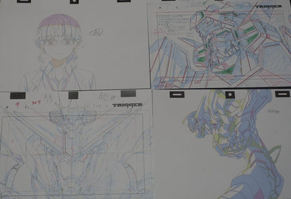 SSSS.DYNAZENON GRIDMAN Reproduction Key Frame Art Sheet 16 piece set 