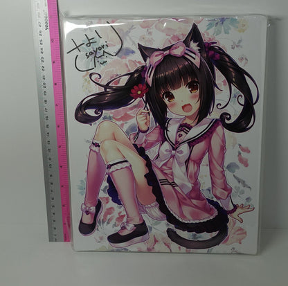 Sayori NEKOPARA Campus Art Board with Hand Drawn Autograph Vanilla & Chocola 