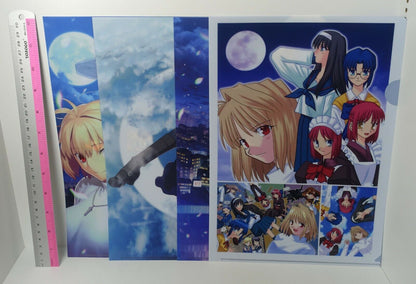 Tsukihime A piece of blue glass moon PVC Art Sheet Clear File 4 piece set 