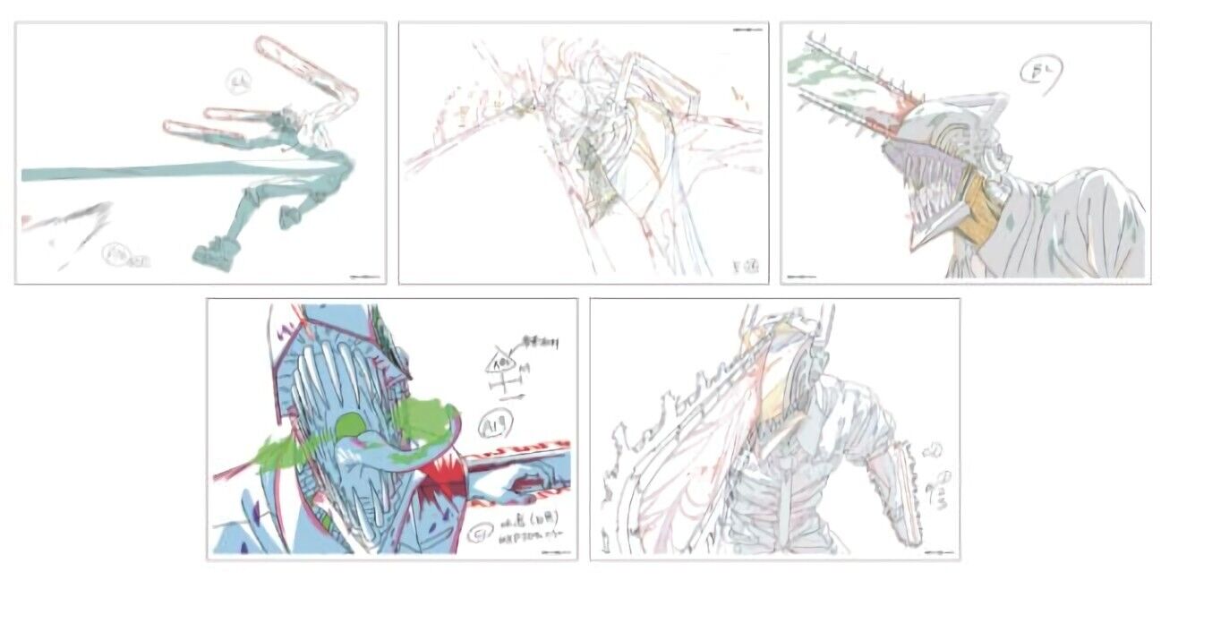 Chainsaw Man Exhibition Event Item Reproduction Key Frame Art Sheet Set 