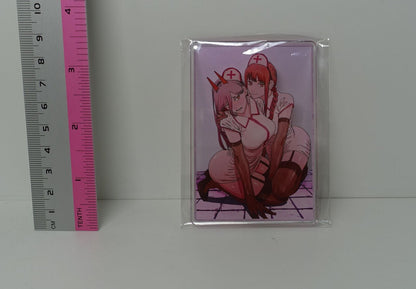Chainsaw Man Acrylic Art Board Makima & Power Nurse Costume Secret Rare 