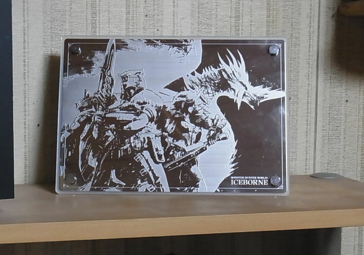 MONSTER HUNTER WORLD ICEBORNE DESK DISPLAY METAL PLATE ART 