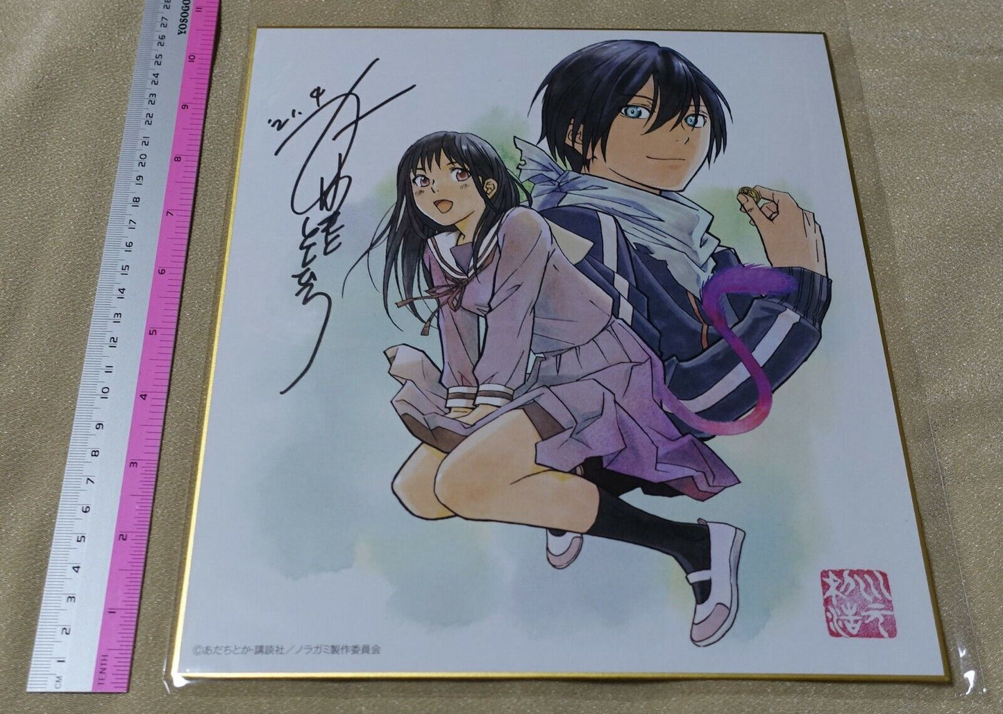 TOSHIHIRO KAWAMOTO Print Shikishi Art Board with Hand Drawn Signature Noragami 