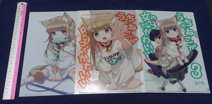 Animal Machine My Cat is a Kawaii Girl PVC Art Sheet 3 piece set Clear File 