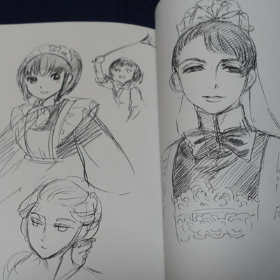 Kaoru Mori Rough Illustration Art Book SCRIBBLES vol.1 & 2 Set with Art Card 