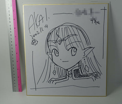 Takami Akai Hand Drawn Shikishi Art Board Crest of the Stars Abriel Lafiel 