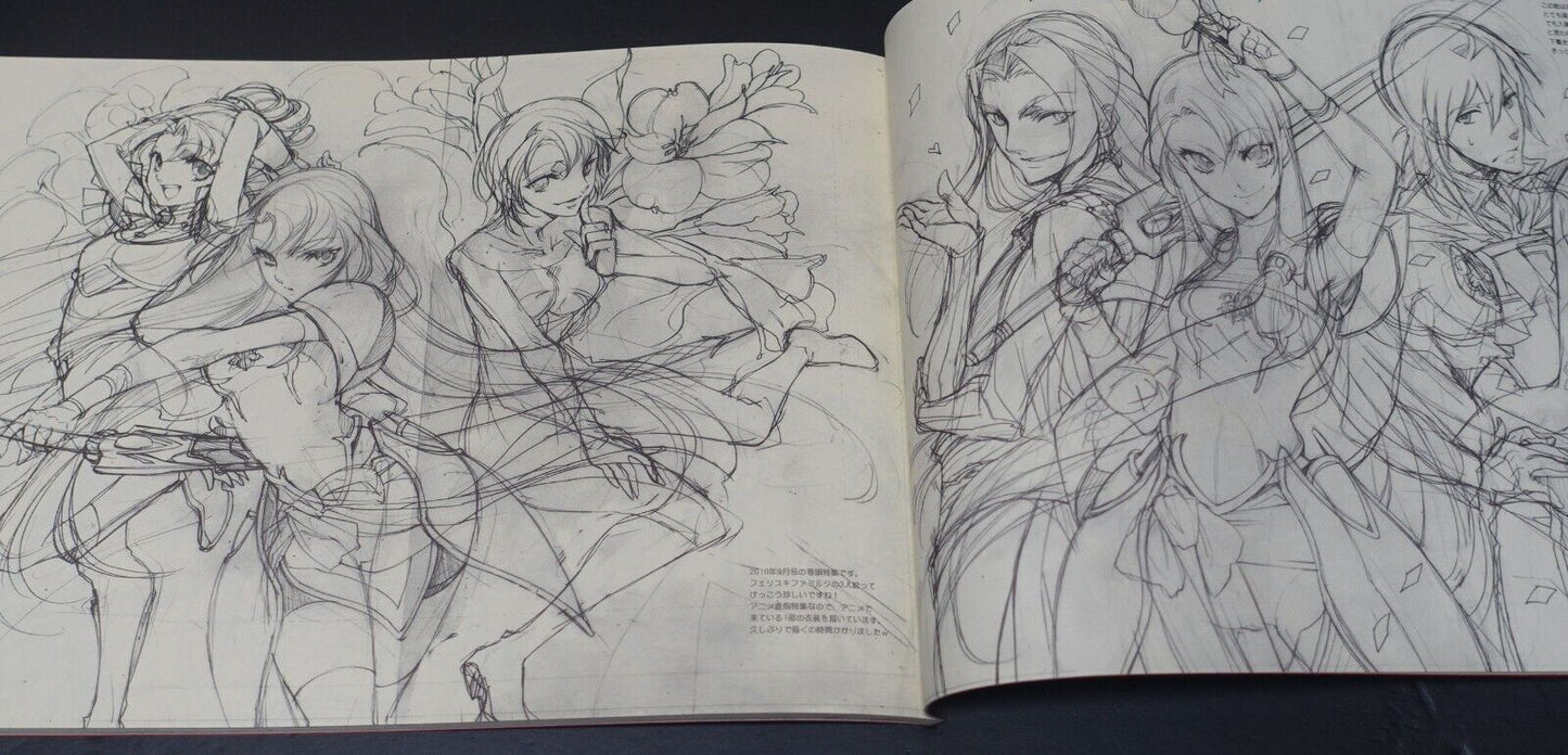 Saori Toyota The Legend of the Legendary Heroes Character Designer's Pen Drawing 