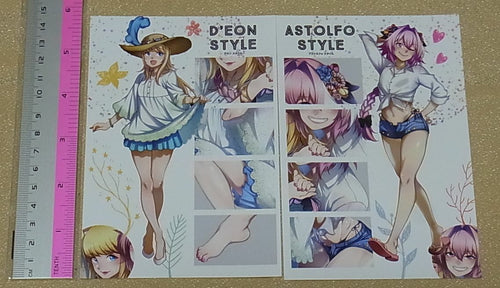 Hiroki Orihara Fate FGO Beautiful Boys Color Fan Art Card Set ASTOLFO & D'EON 
