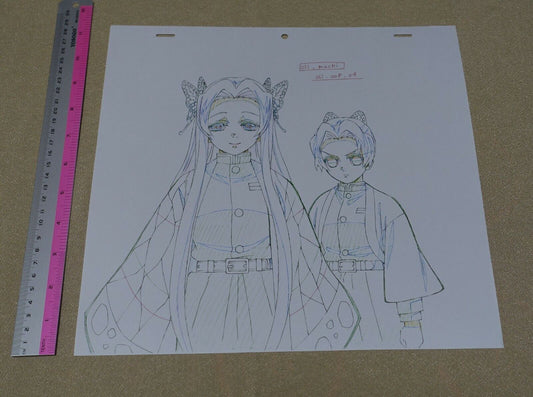 ufotable Kimetsu no Yaiba Demon Slayer Print Key Frame Art Sheet Kanae & Shinobu 