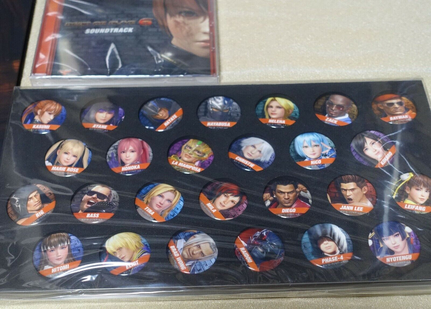 Dead or Alive 6 Art Book Sound Track CD Steel Badge Set 