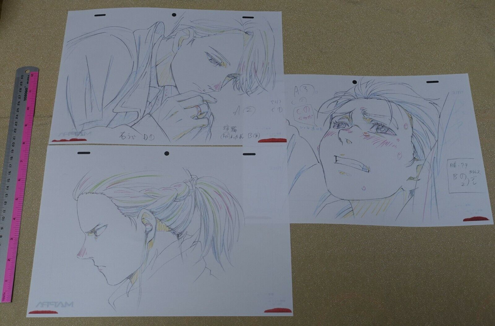 Animation YURI!!! ON ICE Print Key Frame Art Sheet 3 Set 