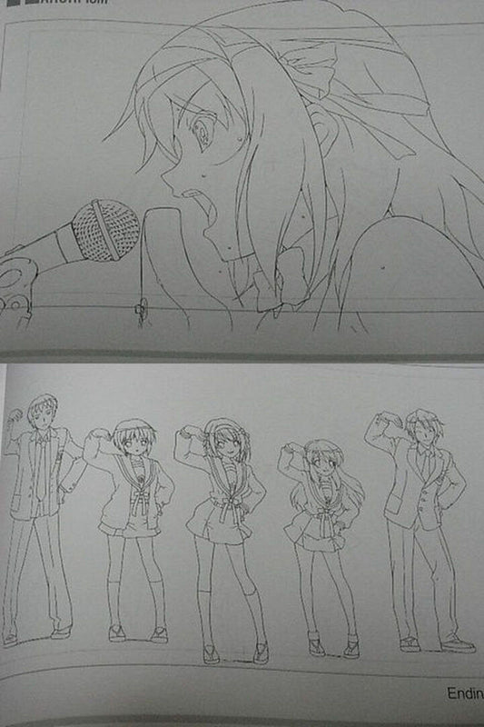 Melancholy of Haruhi Suzumiya Animation Line Art A & B Set total 236page 