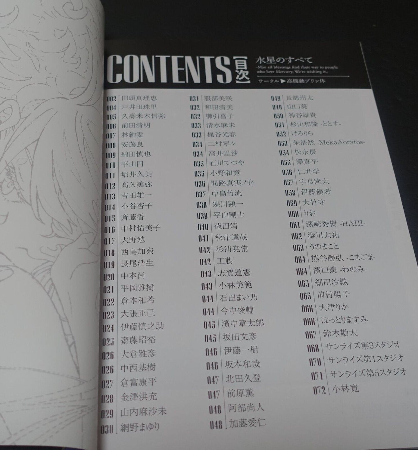 Mobile Suit Gundam The Witch from Mercury Animation Staff Art Book C102 