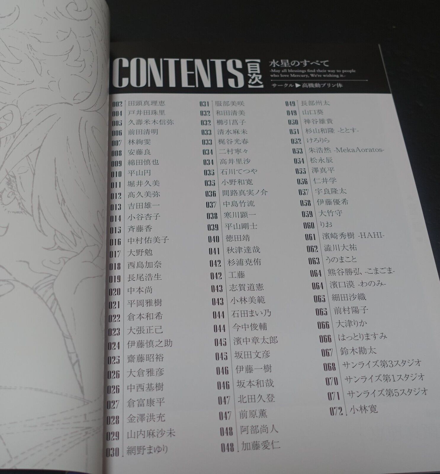 Mobile Suit Gundam The Witch from Mercury Animation Staff Art Book C102 