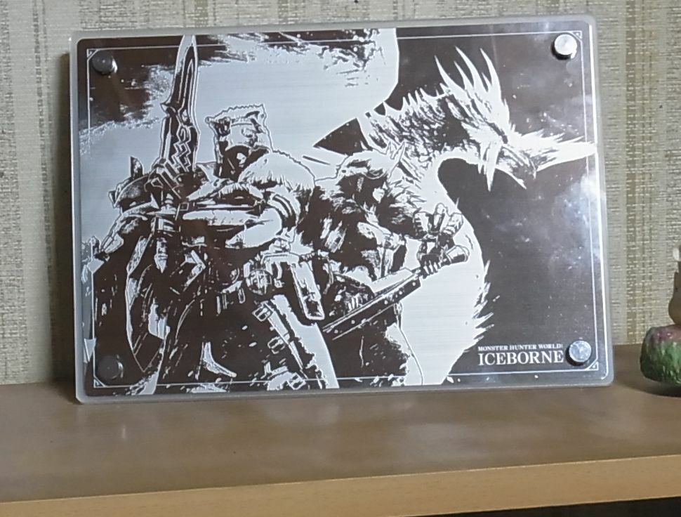 MONSTER HUNTER WORLD ICEBORNE DESK DISPLAY METAL PLATE ART 
