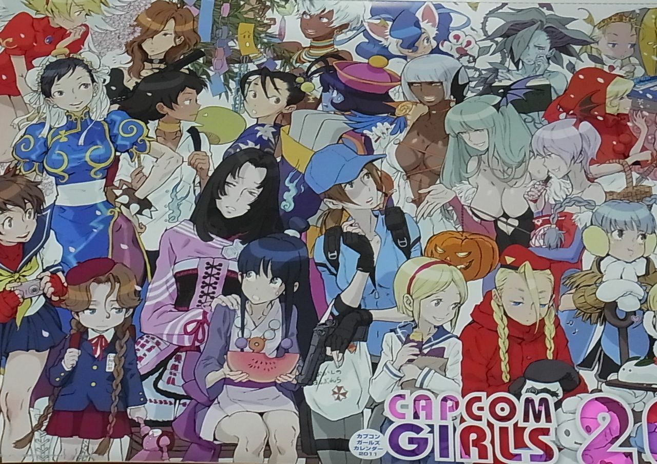 CAPCOM GIRLS 2011 CALENDAR POSTER 7 SET Kinu Nishimura Akira Yasuda etc 