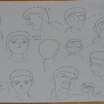 Tenchi Muyo Animation Character Setting Art Sheet 65 piece set 