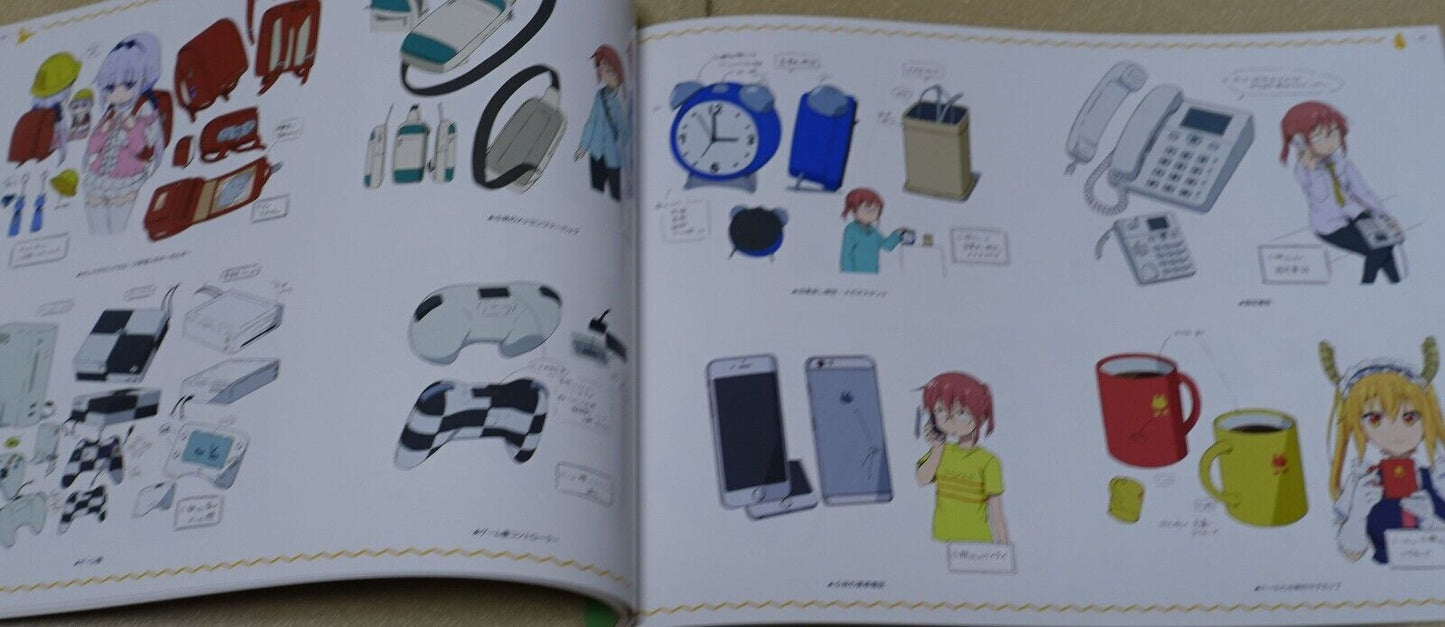 Kyoto Animation Miss Kobayashi's Dragon Maid Setting & Key Frame Art Book Set 