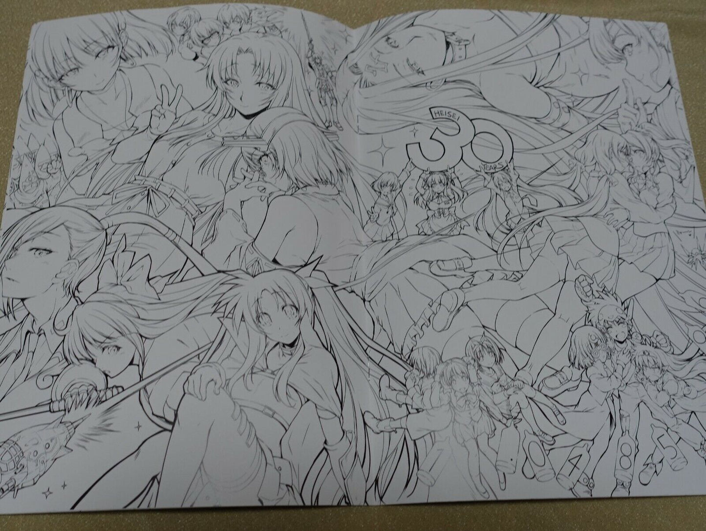 HEISEI DOUJIN MONOGATARI Japanese Characters Fan Art Book & Line Art Book Set 