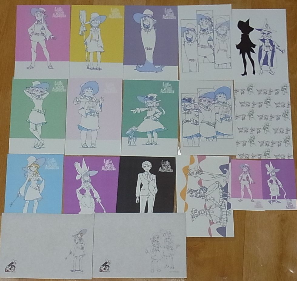 Little Witch Academia Characters 14 Post card 2 Envelope 2 Business card SET 