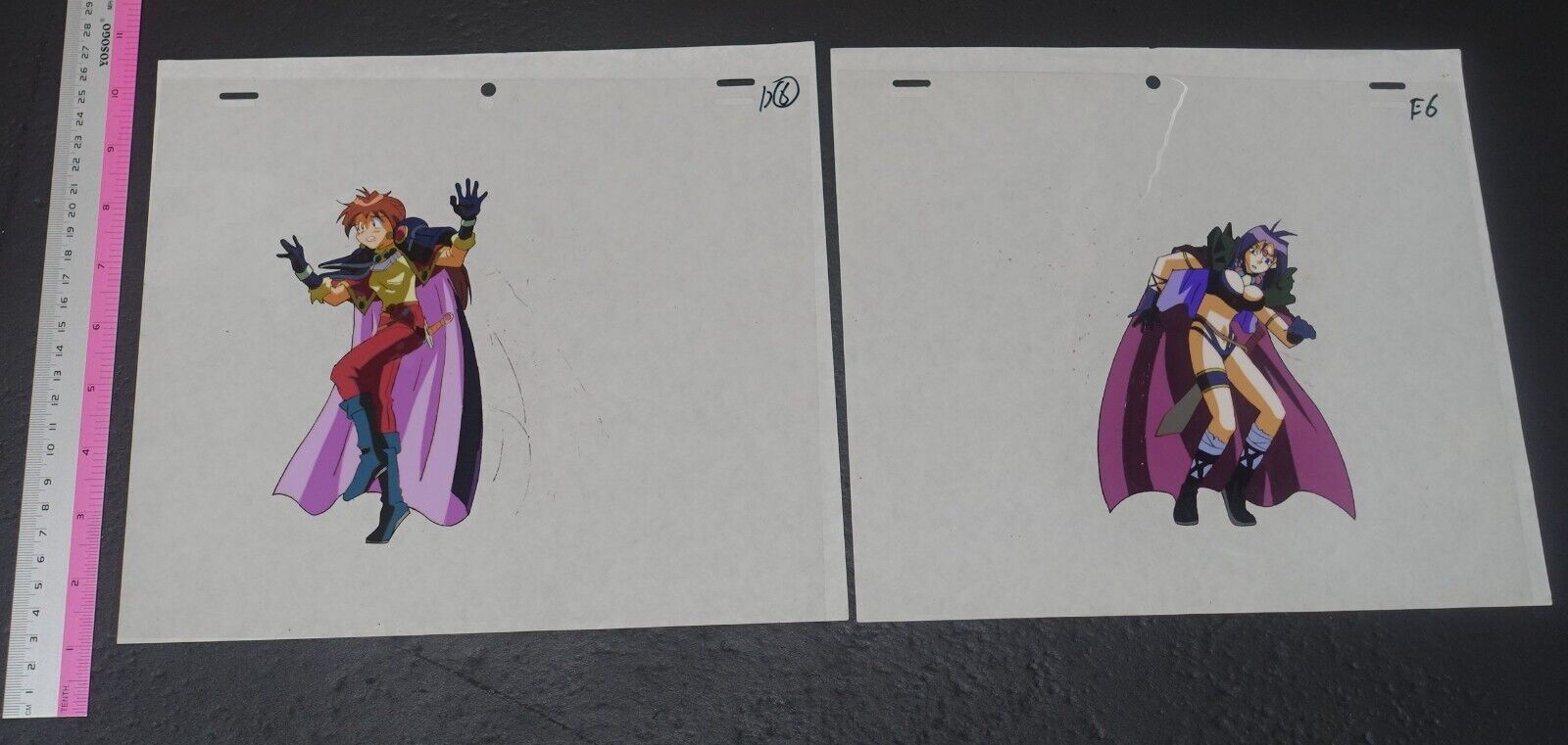 Cel & Raw Key Frame Art The Slayers Rina & Naga D6 & E6 Japanese Animation 