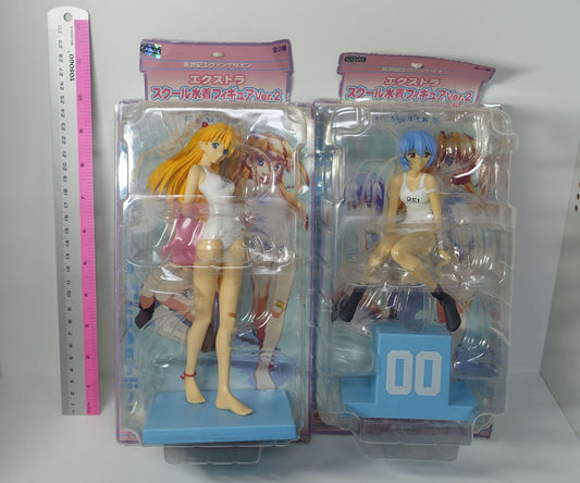 SEGA Evangelion Rei & Asuka White Suim Suit Figure Set 
