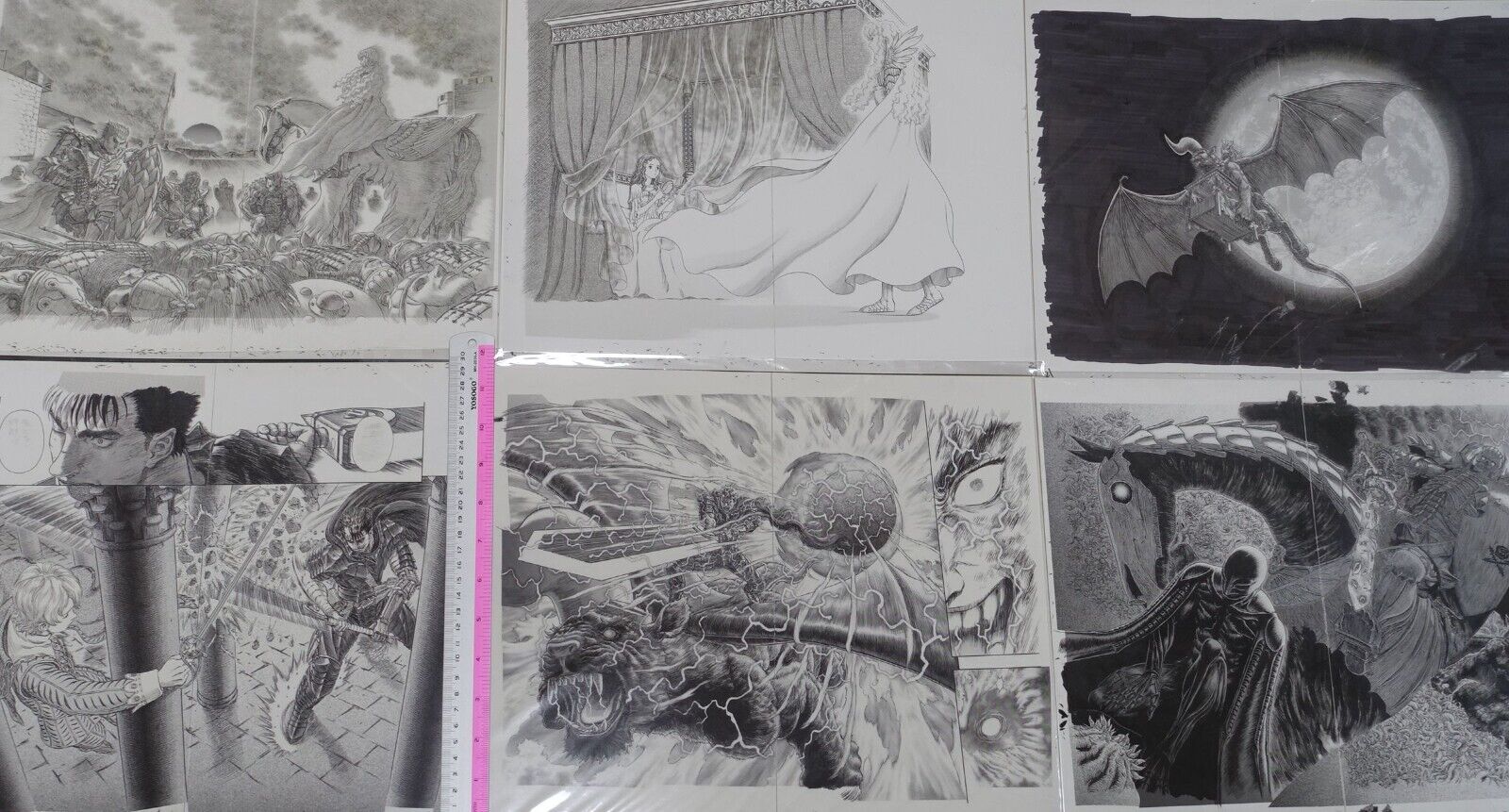 BERSERK Exhibition Item Reproduction of Original Picture 17 piece complete set 