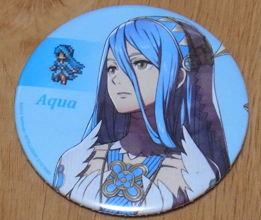 Fire Emblem If Fates Button Badge Aqua Azure RARE Yusuke Kozaki Illustration 
