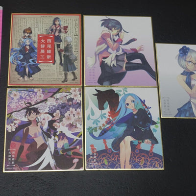 ISIN NISHIO Exhibition Event Shikishi Art Board Set Bakemonogatari etc 