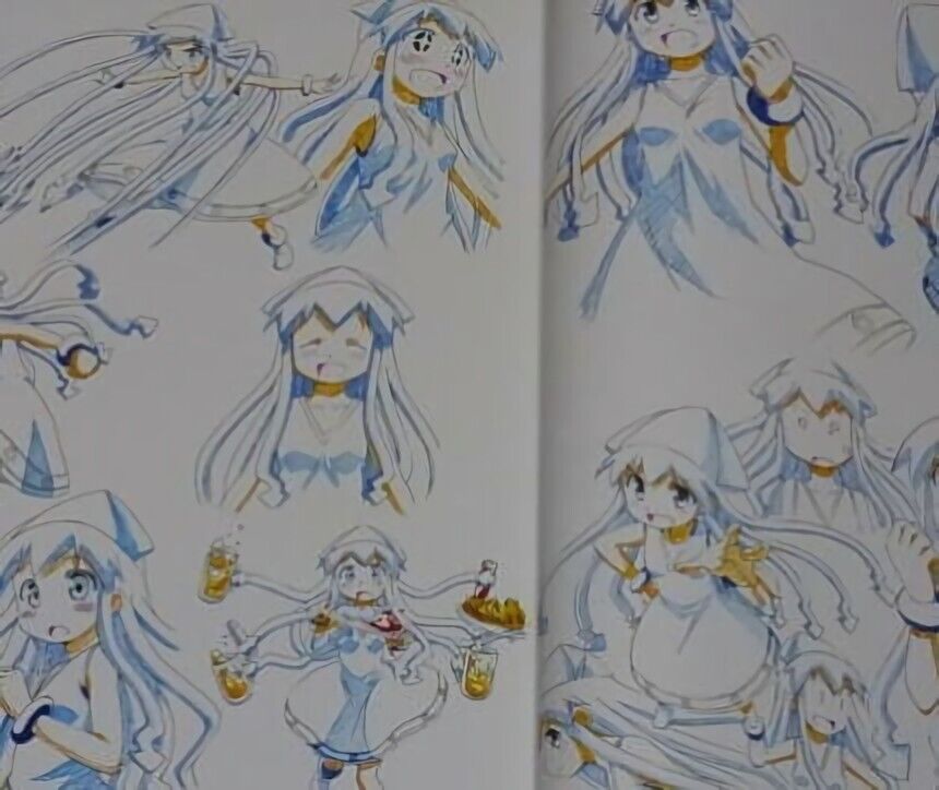 Shinryaku! Ika Musume Squid Girl Animation Director's Key Frame Art Book 4 Set 