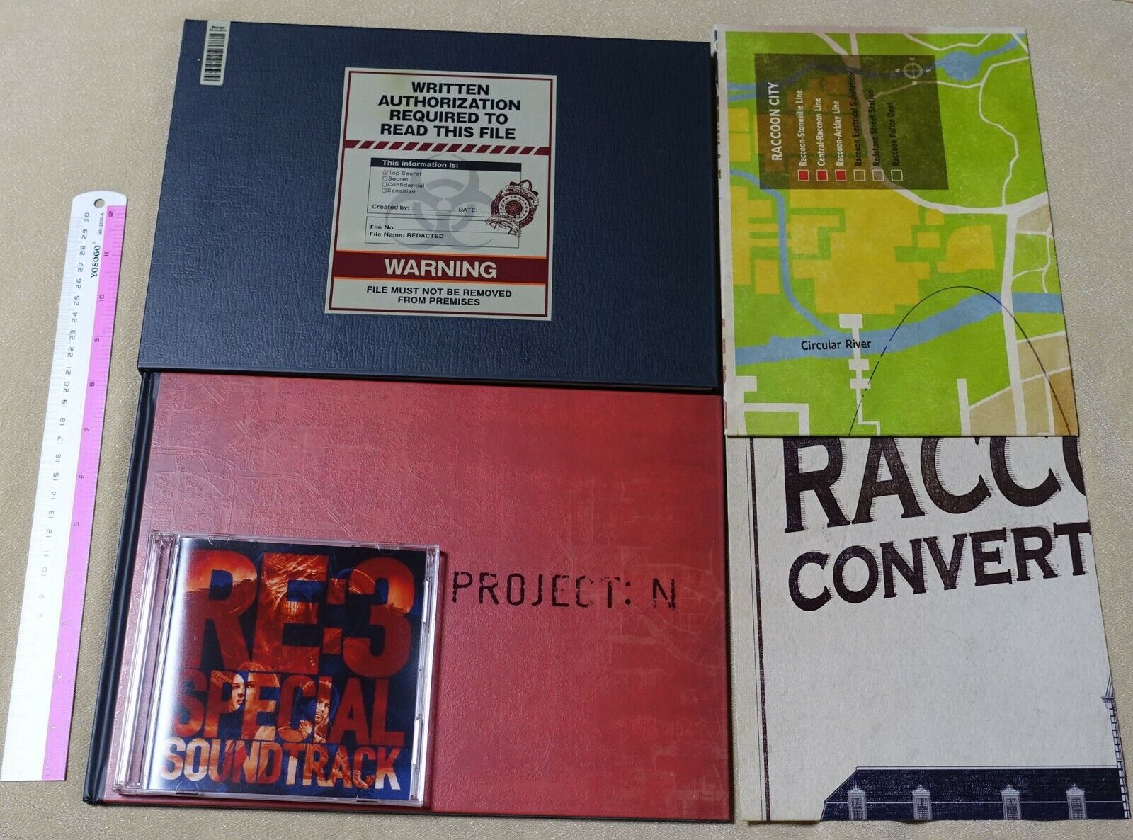 RESIDENT EVIL RE2 & RE3 ART BOOK SOUND TRACK CD POSTER SET 