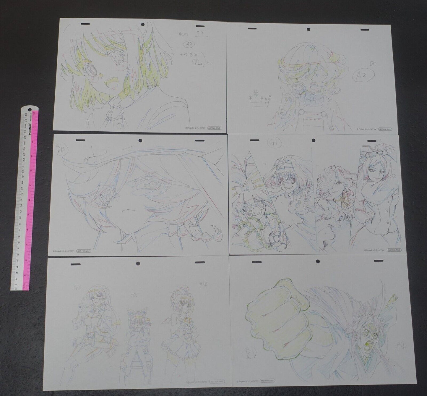 SENKIZESSYOU SYMPHOGEAR XV Reproduction Key Frame Art Sheet 12 piece set 