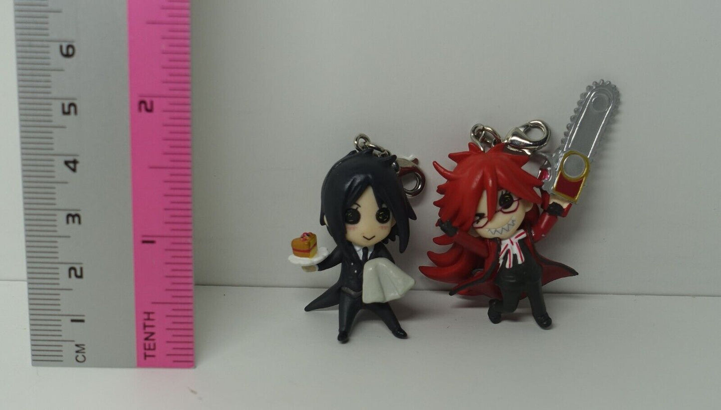 Black Butler Mascot Key Chain Set Sebastian & Grell Sutcliff 