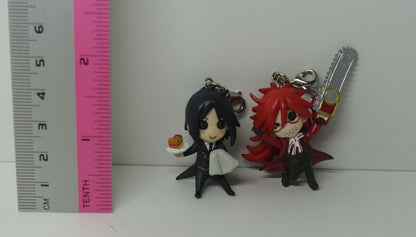 Black Butler Mascot Key Chain Set Sebastian & Grell Sutcliff 