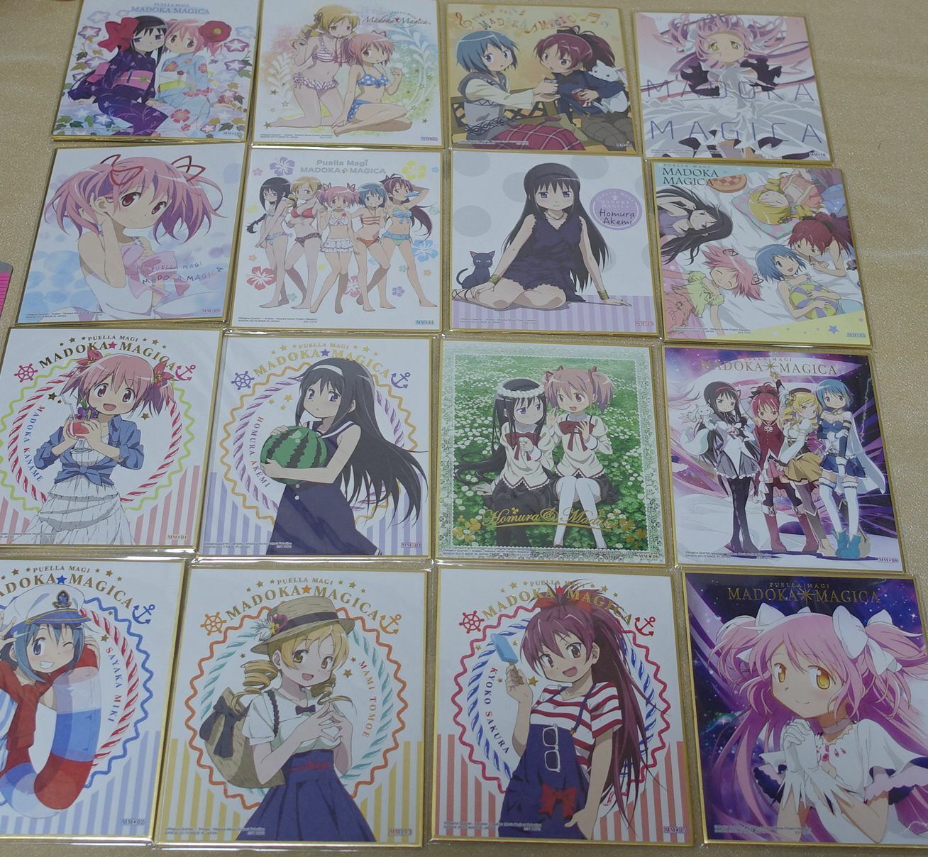 Puella Magi Madoka Quartet 1 Print Shikishi Art Board 16 Set with Storage Binder 