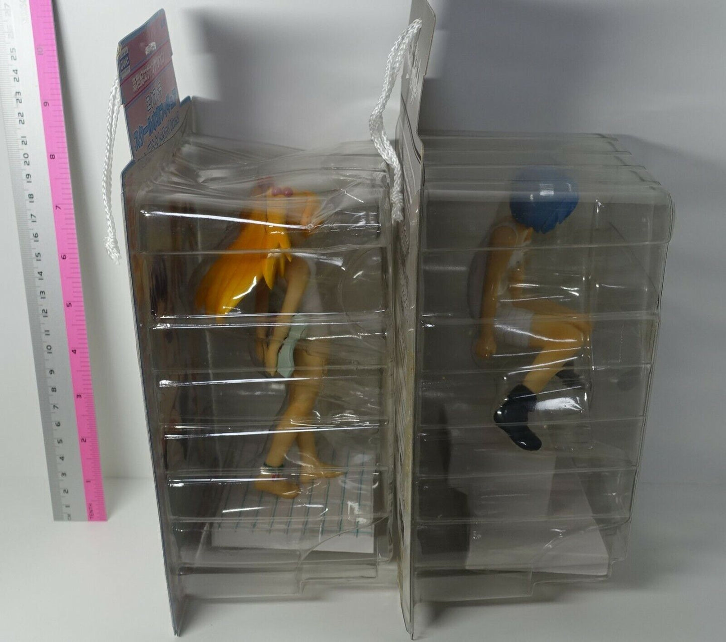 Evangelion EX White School Swimsuit Figure feat Poyoyon Rock Asuka & Rei 