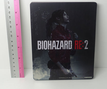 RESIDENT EVIL RE2 BIOHAZARD STEELBOOK STEEL CASE Leon & Claire 