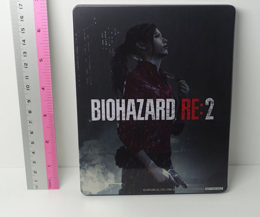RESIDENT EVIL RE2 BIOHAZARD STEELBOOK STEEL CASE Leon & Claire 