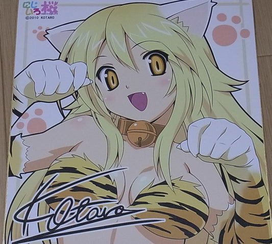 Koutaro Kotaro Color Art Shikishi Art Board Tiger Ear Girl 27 x 24 cm 